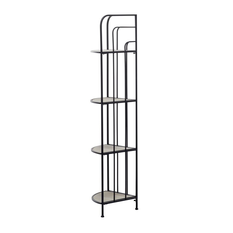 Paulo 12 Iron Corner Baker s Rack with Wooden Shelves